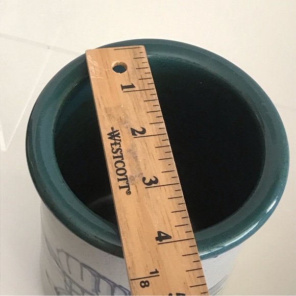 Great Bay Pottery Stoneware 6" Wine Chiller/Utensil Crock Holder Hand Decorated - Picture 13 of 14